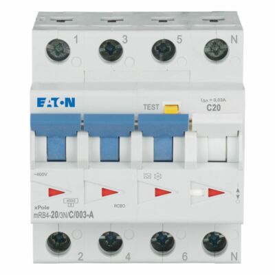 AARDLEKAUTOMAAT MRB4-20/3N/C/003-A C20A 30MA 3P+N-EATON main product photo