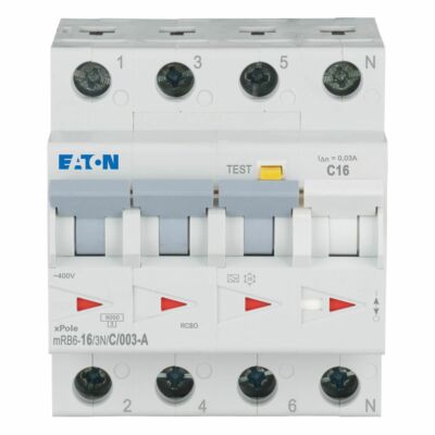 AARDLEKAUTOMAAT MRB6-16/3N/C/003-A C16A 30MA 3P+N-EATON main product photo