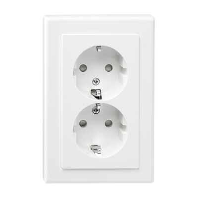WCD 2 STOPCONTACT MET AFDEKRAND INBOUW VERT WIT-SCHNEIDERM main product photo