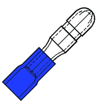 Kabelschoen SP2504HA rondhuls 4MM blauw-KLEMKO