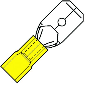 GEÏS. VLAKSTEKER 6,3X0,8 GEEL 4,0-6,0 (VE=100)-KLEMKO