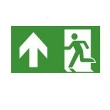 PICTOGRAM VLUCHTWEG OMHOOG/RECHTDOOR-