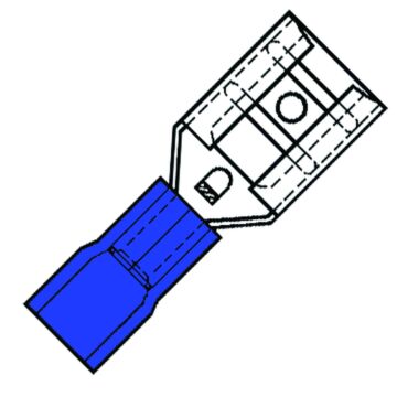GEÏS. VLAKSTEKERHULS 6,3X0,8 BLAUW 1,5-2,5 (VE=25)-KLEMKO