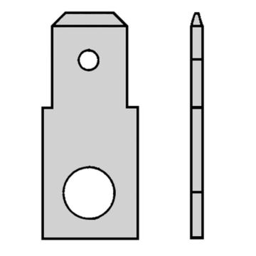 TAB VOOR VLAKSTEKERHULS 6,3X0,8 M4 (VE=100)-KLEMKO