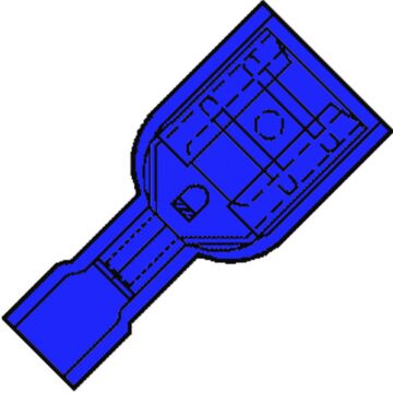 VOLL. GEÏS. VLAKSTEKERHULS 6,3X0,8 BLAUW (VE=100)-KLEMKO
