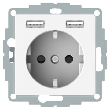 WCD 1 STOPCONTACT + 2 USB A+A INBOUW WIT-SCHNEIDERM