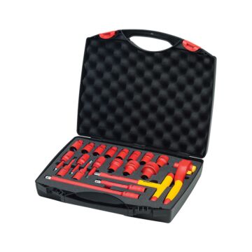 1/2" Dopsleutelset met ratel 1000V VDE, 21-delig-WIHA