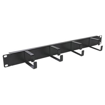 19" Rangeer paneel zwart 4-metalen haken/ogen 1HE-GRAYLE