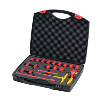 3/8" Dopsleutelset met ratel 1000V VDE, 21-delig-WIHA