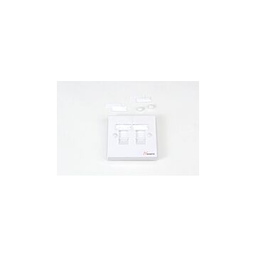 AFDEKPLAAT 2V SNAP IN LANMARK 86X86 VLAK WIT UK-AGINODE