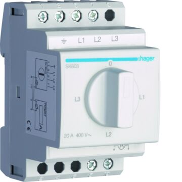 Ampèremeteromschakelaar 20 A 400 V-HAGER