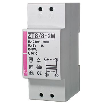 Beltransformator ZT88-2M 8V 1A-ETI
