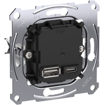 BINNENWERK DUBBELE USB-POORT A+C 45W-MERTEN