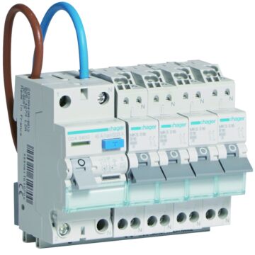 Combinatie 1 Aaardleksch. 2-Plg 30 Ma + 4 Eindgr.-HAGER