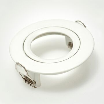 DOWNLIGHT RING, ROND 88(76)MM, PUUR WIT KANTELBAAR-PROLUMIA