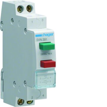 Dubbele Pulsdrukker 1 Maak1 Verbreek 16 A 230 Vac-HAGER