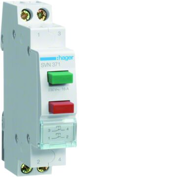 Dubbele Pulsdrukker 2 Maak, 16 A, 230 Vac-HAGER