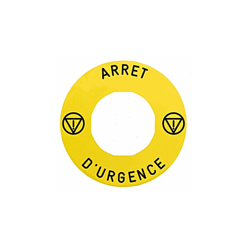 ETIKET ZBY-913T 6MM GEEL ARRET D URGENCE-SCHNEIDER