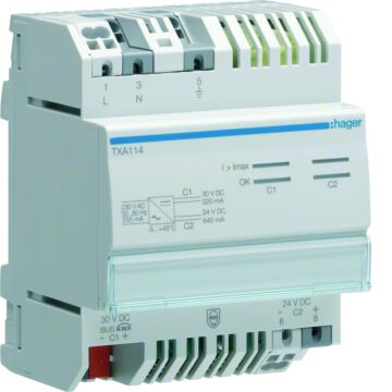Gecombineerde Voedingsmod Knx-Bus (30 V=)  24 V=-HAGER