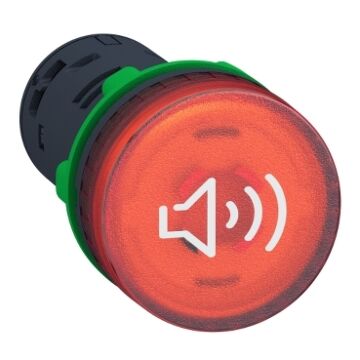 ILLUMINATEBUZZER PLASTIC RED Ø22 CONTINUOUS OR-SCHNEIDER