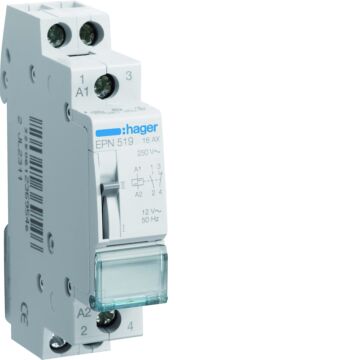 Impulsrelais 16 A, 1 Maak + 1 Verbreek, 12 V Ac-HAGER