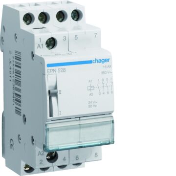Impulsrelais 16 A, 2 Maak + 2 Verbreek, 24 V Ac-HAGER