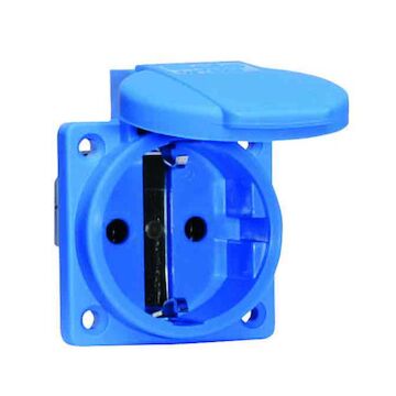 INB. WCD+RA 16A 230V 1X SCHUKO IP44 BLAUW 50X50-BALS