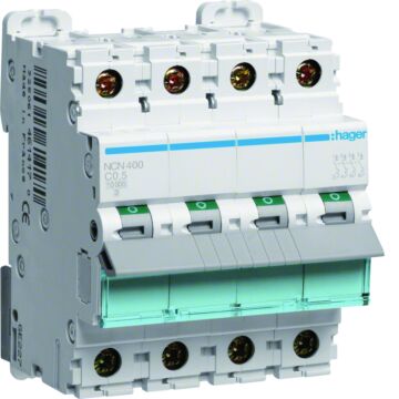 Installatieautomaat 4-Plg  0,5 A C-Kar  10 (15) Ka-HAGER