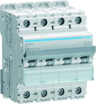 Installatieautomaat 4-Plg  2 A C-Kar.  10 (15) Ka-HAGER