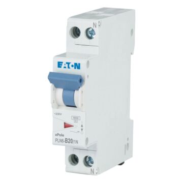 Installatieautomaat pln6-b20/1n 20a 1p+n b-kar 6ka-EATON