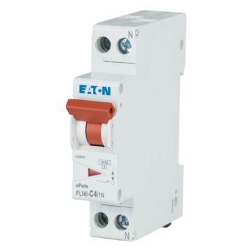 Installatieautomaat pln6-c4/1n 2a 1p+n c-kar 6ka-EATON