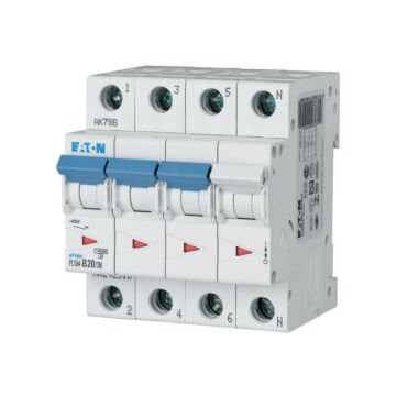 Installatieautomaat plsm-b20/3n-mw b 20a 3p+n 10ka-EATON