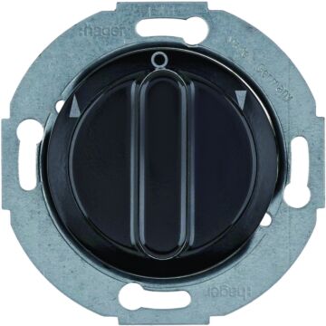 Jal-Draaischak 2-Plg Met Knop Serie 1930/Glas Zw-HAGER