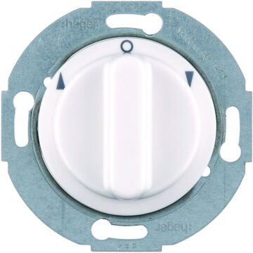 Jaloezie-Draaischakelaar 2-Plg Knop 1930/Glas Pwit-HAGER