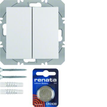Knx-Rf Vlakkewandzend 2-V Batt S1/B3/B7 Pwit Glz-HAGER