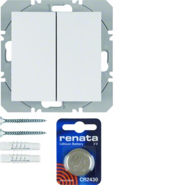 Knx-Rf Vlakkewandzend 2-V Batt S1/B3/B7 Pwit Mat-HAGER