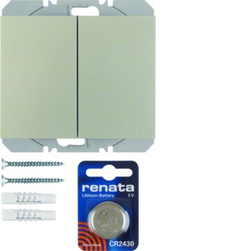 Knx-Rf Vlakkewandzend. 2-V Batterij K.5 Edelstaal-HAGER