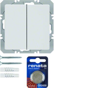 Knx-Rf Vlakkewandzend 2-V Batterij Q1/Q3/Q7 Pwit-HAGER