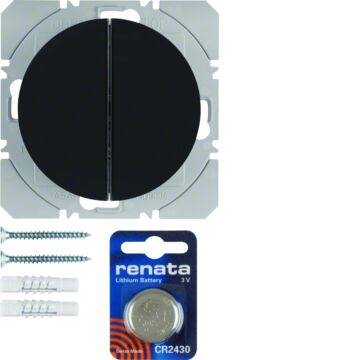 Knx-Rf Vlakkewandzend 2-V Batterij R1/R3/R8 Zwart-HAGER