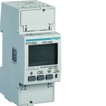 Kwh-Meter 1-Fase Direct 80 A, 2 Mod, Modbus Mid-HAGER