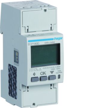 Kwh-Meter 1F Dir 80 A 2Mod Met S0 Pulsuitgang Mid-HAGER