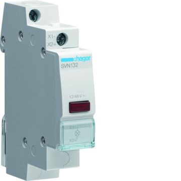 Ledsignaalmodule Rood, 12/48 Vac + Dc-HAGER