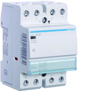 Magneetsch. 63 A 4 Maak Geruisarm 12V Ac/Dc 50Hz-HAGER