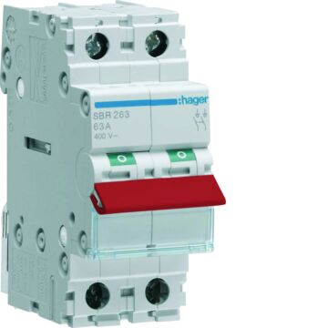Modulaire Lastscheider 2-Polig 63 A, Rode Tuimel-HAGER