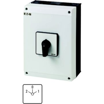 Omschakelaar,cont:8,100A,Front:2-0-1,60°,vast,Opbo-EATON
