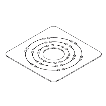 PLAAT-O VERSTEVIGINGSPLAAT tbv INBOUW DOWNLIGHTERS-TAL