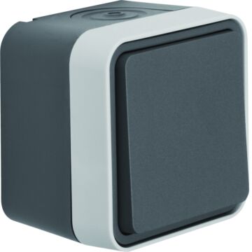 Pulsdrukker (Maak) Met Behuizing, W.1 Eco, Grijs-HAGER