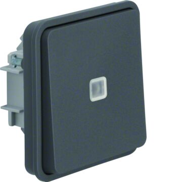 Pulsdrukker (Wissel), Verlicht (Blauw), W.1, Grijs-HAGER