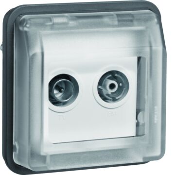 Radio/Tv, Einddoos, W.1, Grijs-HAGER