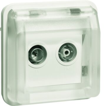 Radio/Tv, Einddoos, W.1, Polarwit-HAGER